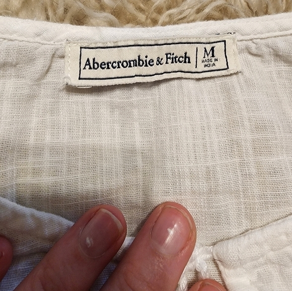Abercrombie and Fitch white linen top size medium - Picture 6 of 13